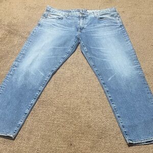 AG Adriano Goldschmied  Slouchy Slim 32R Relaxed Denim Jeans - Light Blue